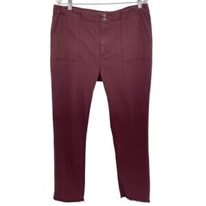 TINSEL Deep Plum Raw Hem Cropped Pants Plus Size 33 Casual Summer Everyday